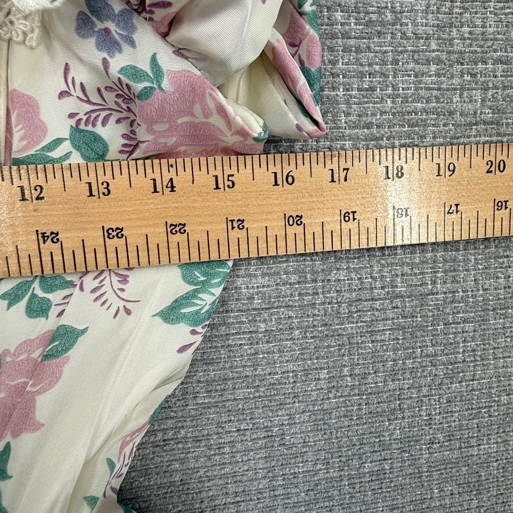 Vtg Scott McClintock Floral Dress Sz 6 Puff Sleeve Lace Cottage Coquette Basque - Picture 5 of 15